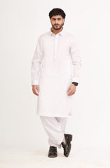WHITE 100% COTTON KAMEEZ SHALWAR