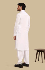 WHITE 100% COTTON KAMEEZ SHALWAR