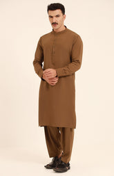 MEN KAMEEZ SHALWAR BROWN