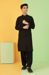 SUMMER'25 TEENS CASUAL KAMEEZ SHALWAR BLACK