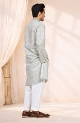 PASTEL-GREY 100% COTTON PRINTED KURTA