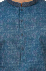 INK-BLUE 100% COTTON PRINTED KURTA