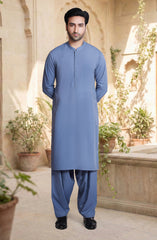 MUTED-PURPLE BLENDED KAMEEZ SHALWAR