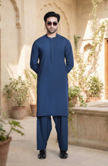MIDNIGHT BLUE BLENDED KAMEEZ SHALWAR