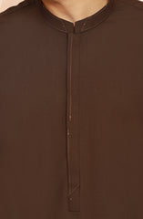 KHAKI BLENDED EMBROIDERED KAMEEZ SHALWAR