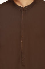 KHAKI BLENDED EMBROIDERED KAMEEZ SHALWAR