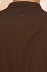 KHAKI BLENDED EMBROIDERED KAMEEZ SHALWAR