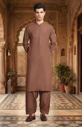 BROWN BLENDED KAMEEZ SHALWAR