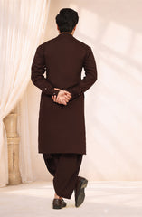 CHOCOLATE-BROWN 100% COTTON KAMEEZ SHALWAR