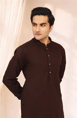 CHOCOLATE-BROWN 100% COTTON KAMEEZ SHALWAR