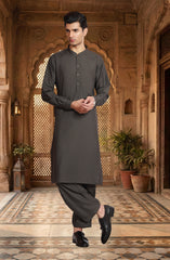 DARK-GREY BLENDED KAMEEZ SHALWAR