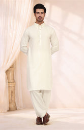 OFF-WHITE BLENDED KAMEEZ SHALWAR