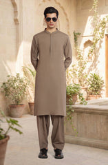 SOLDIER-GREEN BLENDED KAMEEZ SHALWAR