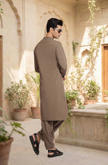 SOLDIER-GREEN BLENDED KAMEEZ SHALWAR