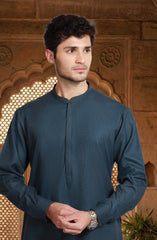 MIDNIGHT-BLUE BLENDED KAMEEZ SHALWAR