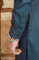 MIDNIGHT-BLUE BLENDED KAMEEZ SHALWAR