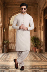 LIGHT-PEACH BLENDED KAMEEZ SHALWAR