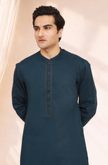 NAVY 100% COTTON EMBROIDERED KAMEEZ SHALWAR