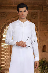 WHITE 100% COTTON KAMEEZ SHALWAR