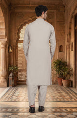 FEATHER-GREY BLENDED KAMEEZ SHALWAR
