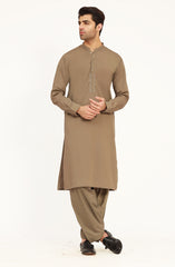 PASTEL-SAND EMBROIDERED BLENDED KAMEEZ SHALWAR