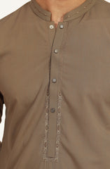 PASTEL-SAND EMBROIDERED BLENDED KAMEEZ SHALWAR