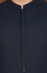 NAVY BLENDED EMBROIDERED KURTA