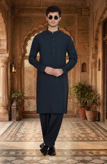 NAVY BLENDED KAMEEZ SHALWAR