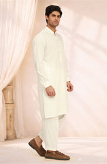 OFF-WHITE BLENDED KAMEEZ SHALWAR