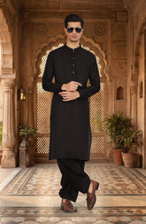 BLACK BLENDED KAMEEZ SHALWAR
