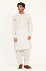 WHITE 100% COTTON EMBROIDERED KAMEEZ SHALWAR