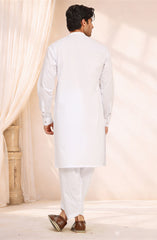 WHITE 100% COTTON EMBROIDERED KAMEEZ SHALWAR