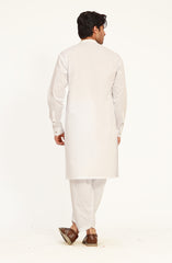 WHITE 100% COTTON EMBROIDERED KAMEEZ SHALWAR