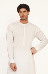 WHITE 100% COTTON EMBROIDERED KAMEEZ SHALWAR