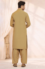 MUSTARD BLENDED EMBROIDERED KAMEEZ SHALWAR
