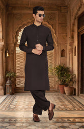 DARK-GREY BLENDED KAMEEZ SHALWAR