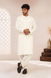OFF-WHITE BLENDED KAMEEZ SHALWAR