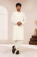 OFF-WHITE BLENDED KAMEEZ SHALWAR
