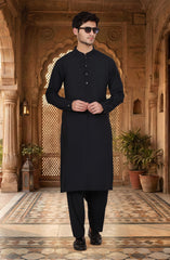 NAVY BLENDED KAMEEZ SHALWAR