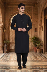 NAVY BLENDED KAMEEZ SHALWAR