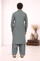 STONE-BLUE BLENDED KAMEEZ SHALWAR