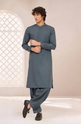 MIDNIGHT-BLUE BLENDED KAMEEZ SHALWAR