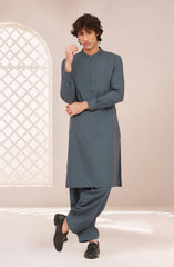 MIDNIGHT-BLUE BLENDED KAMEEZ SHALWAR