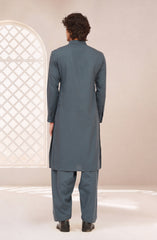 MIDNIGHT-BLUE BLENDED KAMEEZ SHALWAR