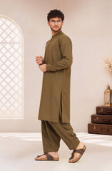 DARK-OLIVE BLENDED KAMEEZ SHALWAR