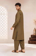 DARK-OLIVE BLENDED KAMEEZ SHALWAR