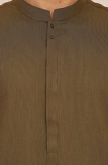 DARK-OLIVE BLENDED KAMEEZ SHALWAR