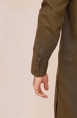 DARK-OLIVE BLENDED KAMEEZ SHALWAR