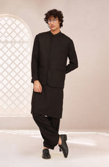 BLACK SUITING WAISTCOAT