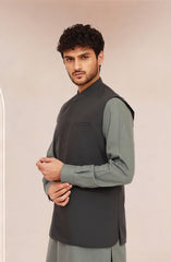 CHARCOAL SUITING WAISTCOAT